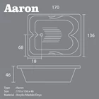 Bathtub Minipool VR AARON Marble Ukuran 170 x 136 x 46 4