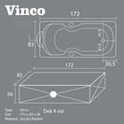 Bathtub Standing VR VINCO Marble Ukuran 172 x 83 x 56 2