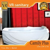 Bathtub Long VR CAMILY PLUS Marble Ukuran 170 x 94 x 54