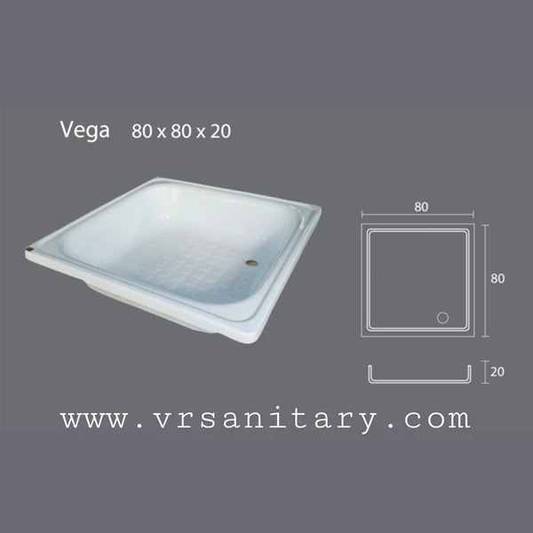Shower Bath Tray VR VEGA Marble Size 80x80x20