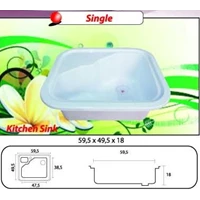 Kitchen Sink VR SINGLE Marble Ukuran 59.5 x 49.5 x 18