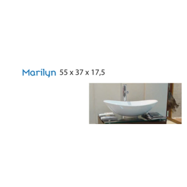 Wastafel VR MARYLIN Marble Ukuran 55 x 37 x 17.5