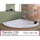 Bathtub Sudut Corner VR DAVETA 136 Marble Ukuran 136 x 136 x 43 1